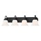 Westinghouse Fixture Wall 60W 4-Light Harwell, Matte Black White Opal Glass 6117100 - alternate 3